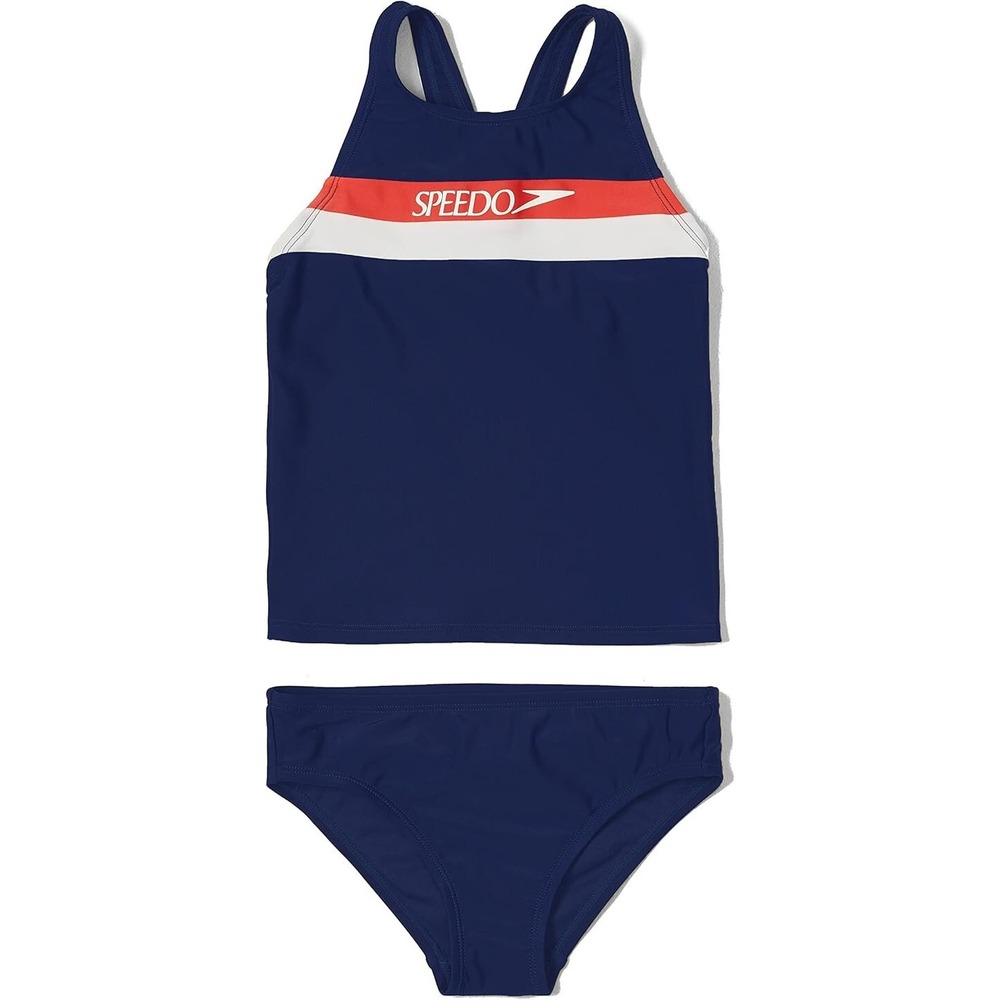 Speedo Girls' Swimsuit Two Piece Tankini Thick‎ Strap, 12
